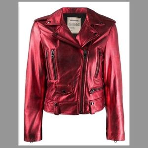 Zadig & Voltaire Lenni Red Leather Jacket